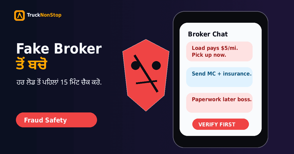 Double Brokering ਤੇ Fake Broker ਤੋਂ ਬਚਣ ਲਈ Punjabi Truckers ਦੀ 15-Minute Checklist